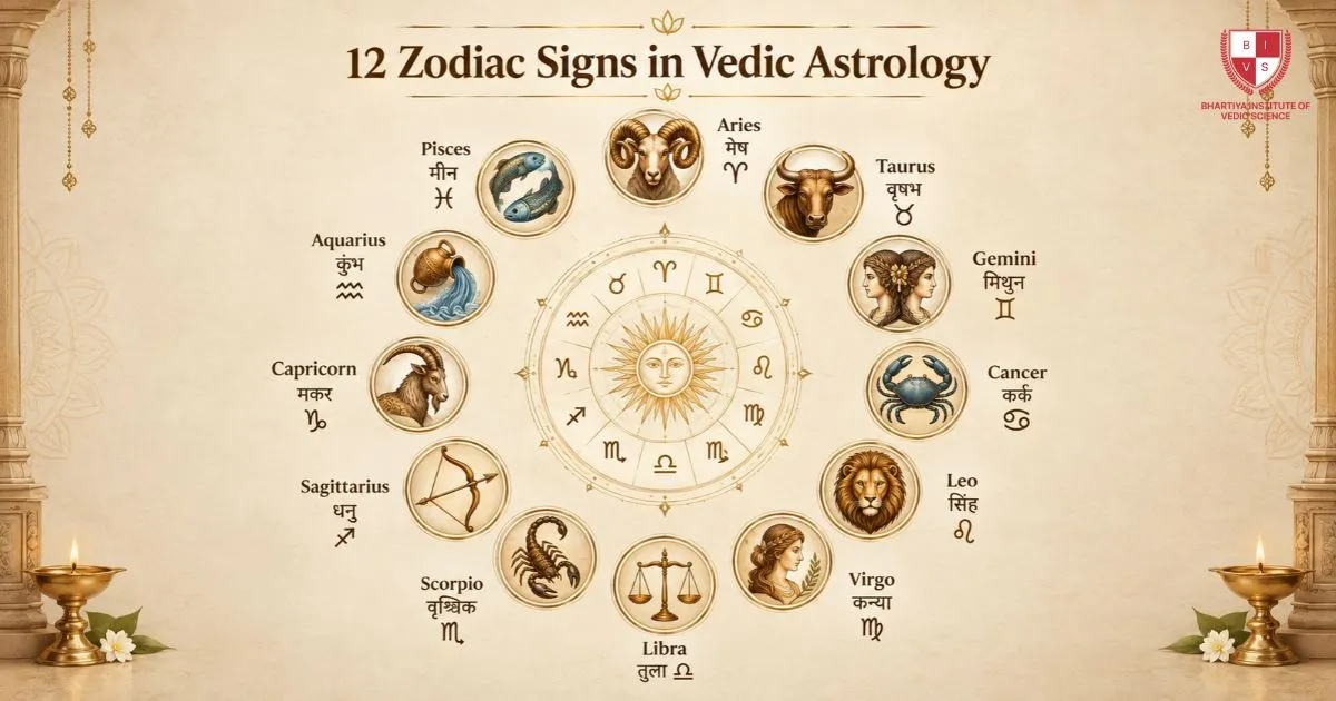 12 Zodiac Signs in Vedic Astrology
